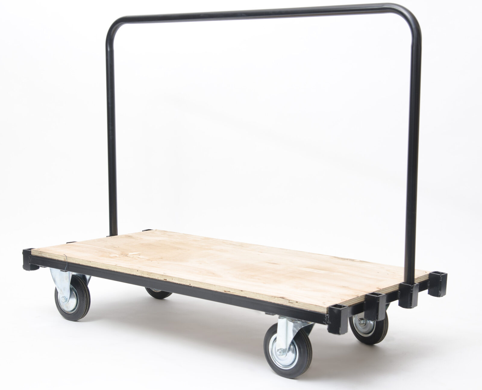 Zorra reforzada - porta placas con barandas removibles - piso de madera
